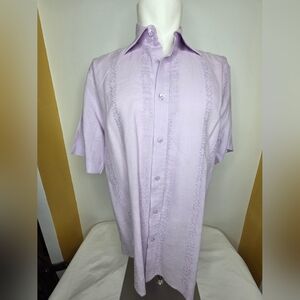 Ted Baker Size 4/ L Embroidered Linen Shirt
